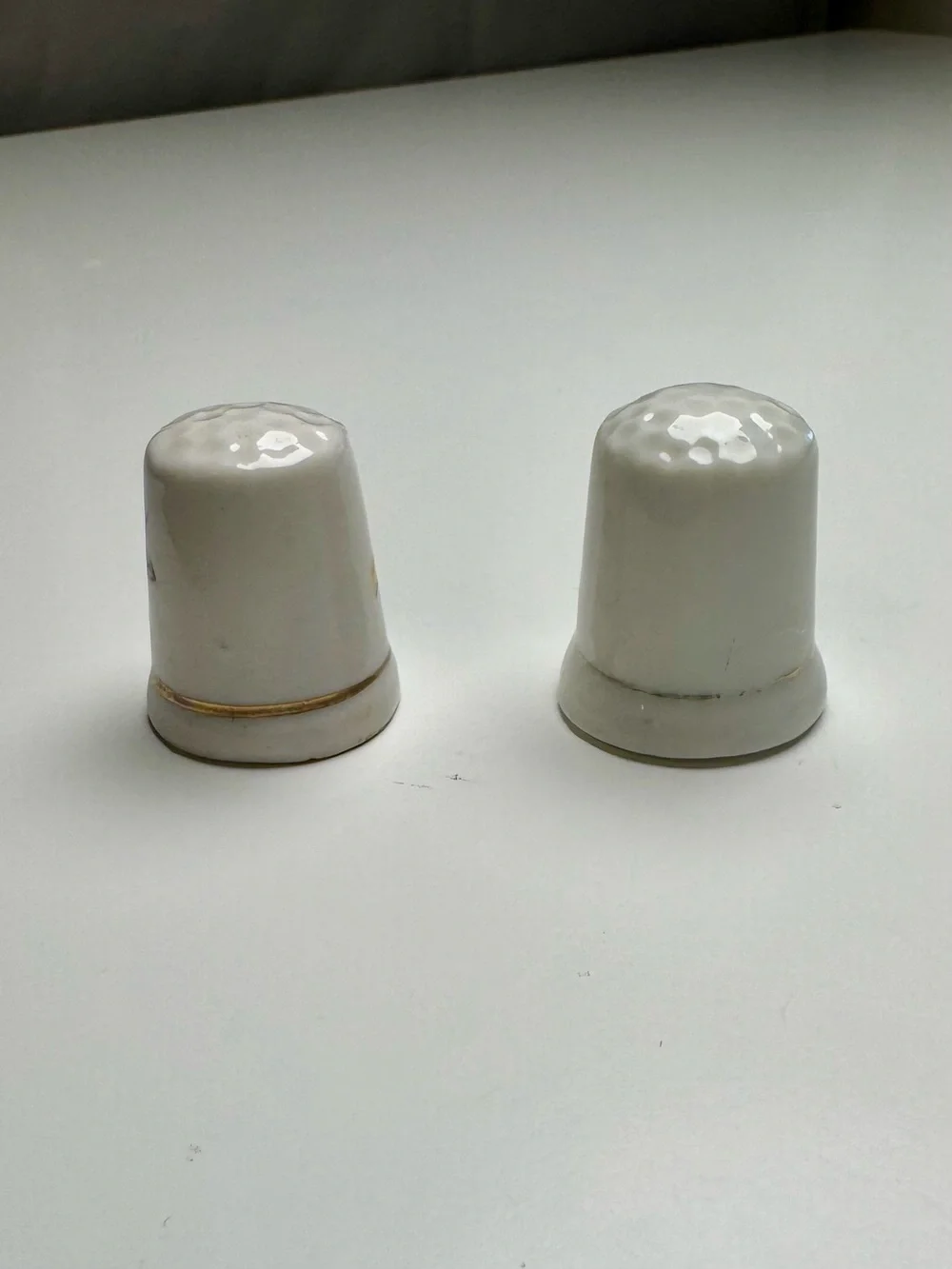 Vintage Porcelain Cardinal & Rose Decorative Thimbles. Whimsy cottagecore